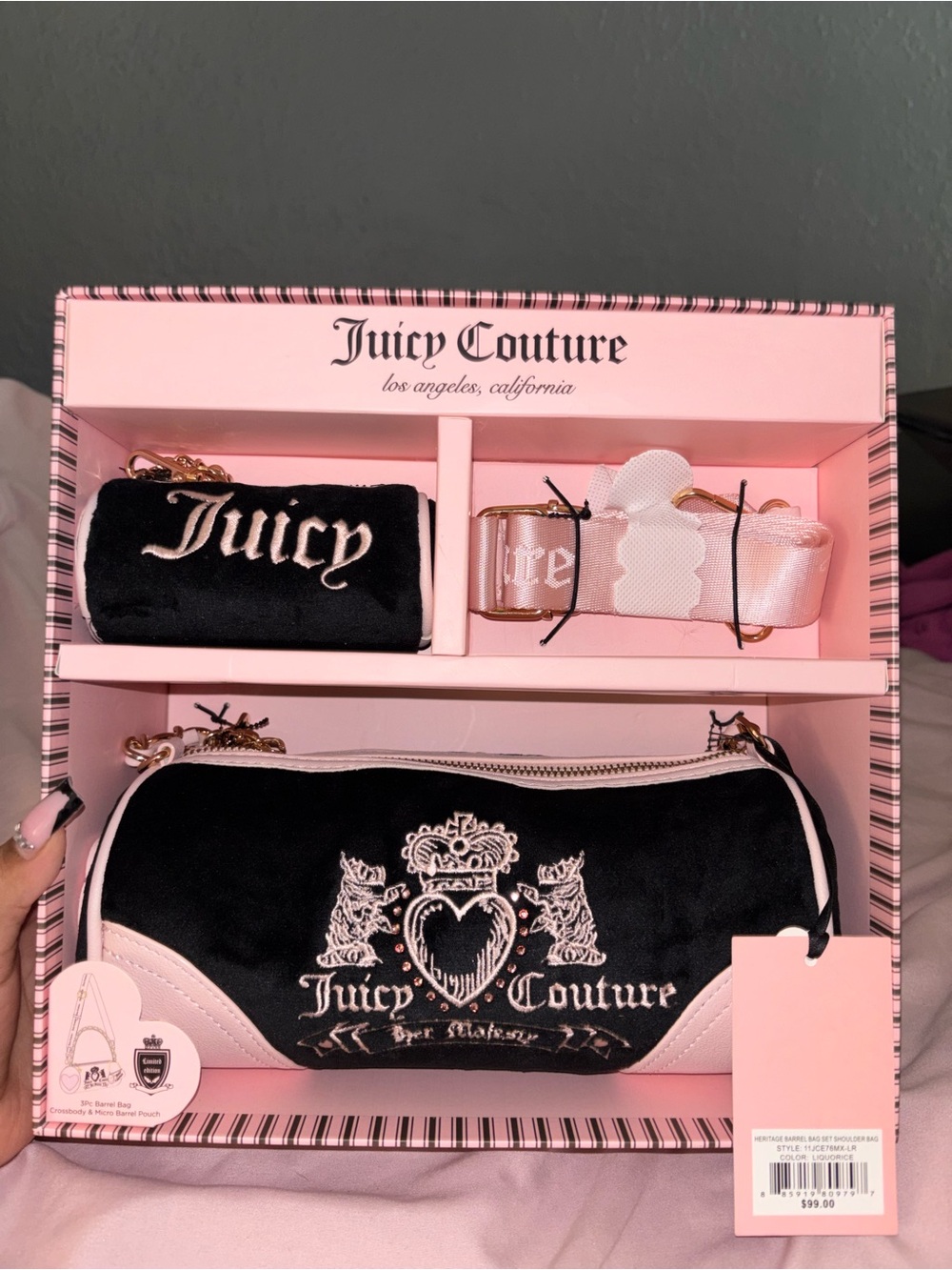 Juicy Couture Liquorice “Heritage” Barrel Shoulder Bag Set
